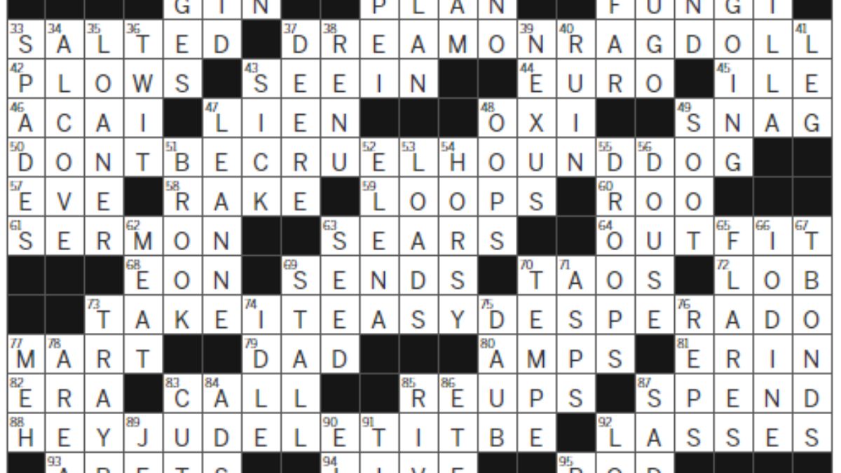 Stop futzing with that mr law crossword