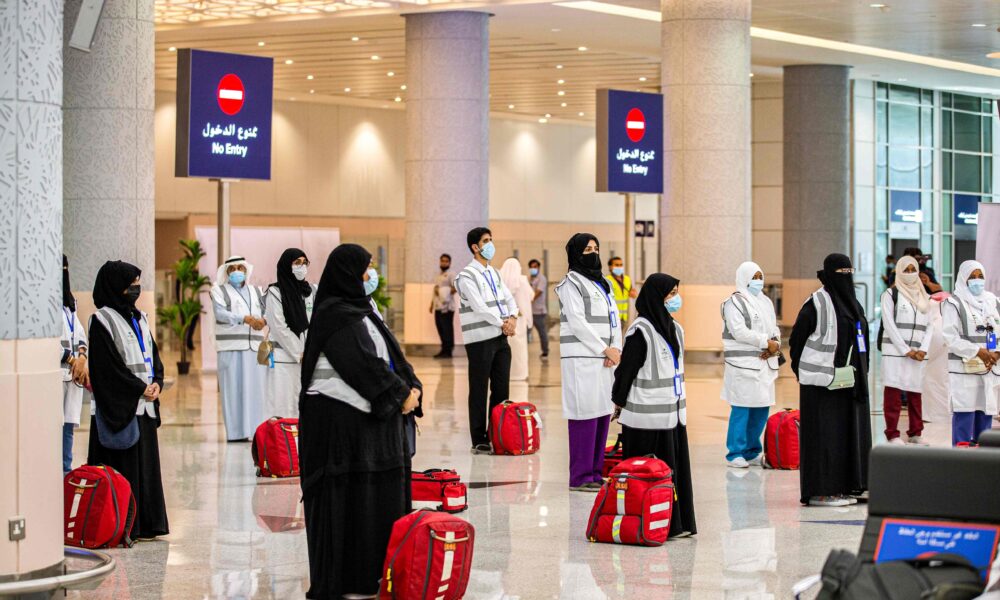 People waiting to get Saudi Umrah Visa