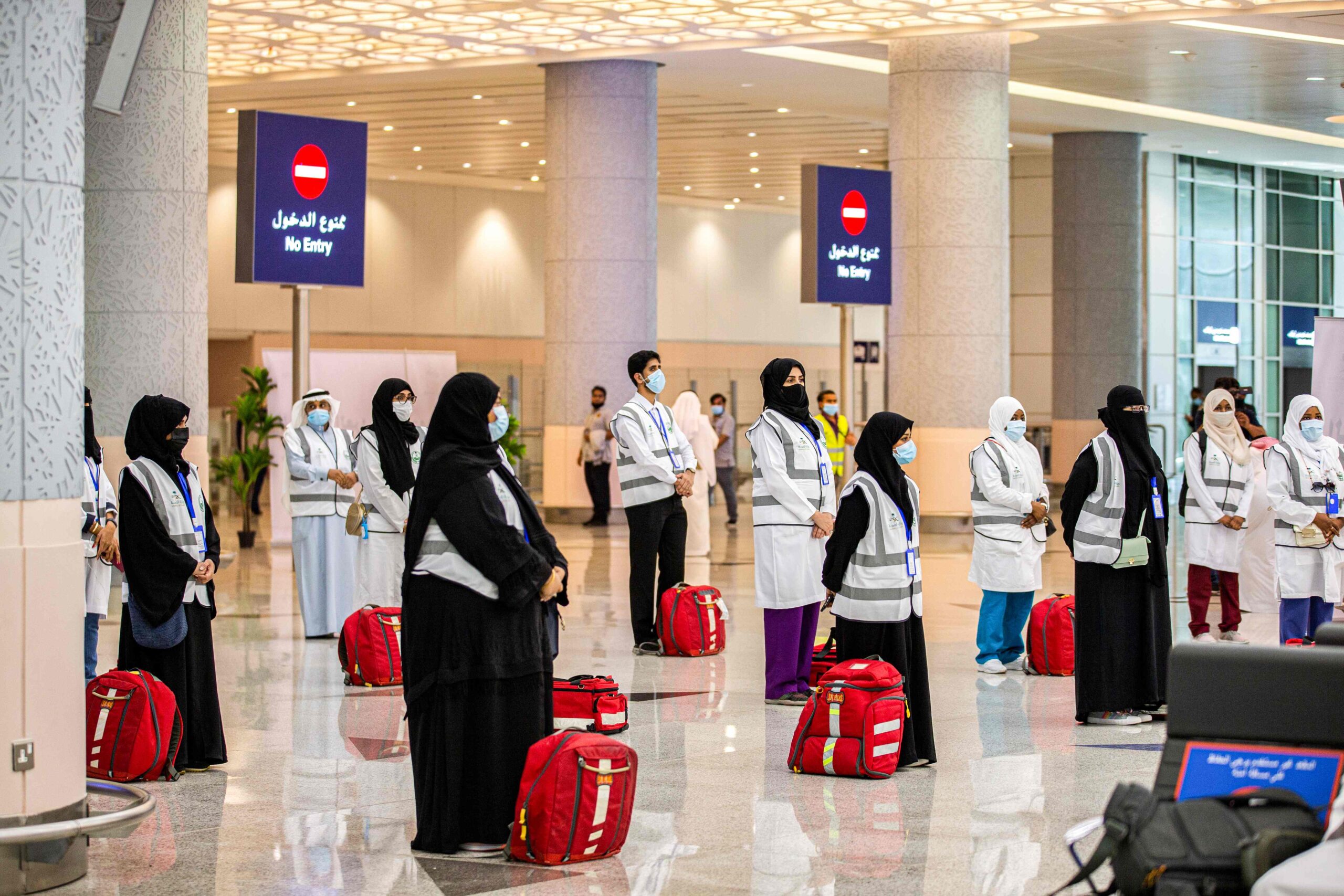 People waiting to get Saudi Umrah Visa