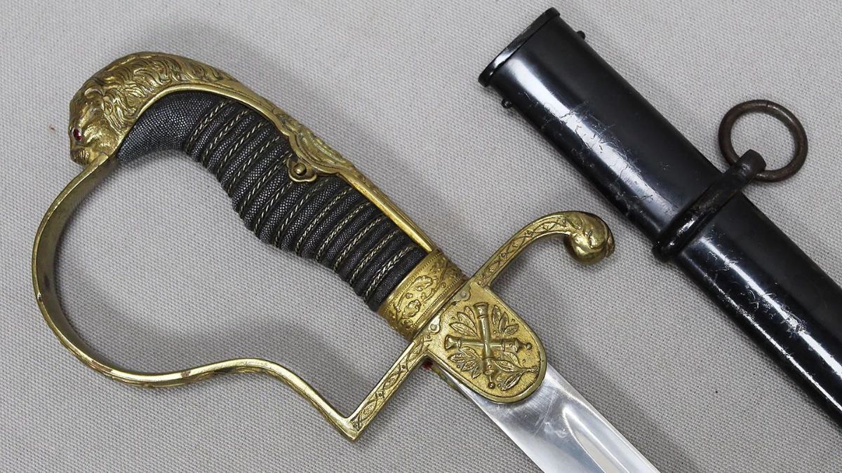 hongen civil war sword with lion headon handle