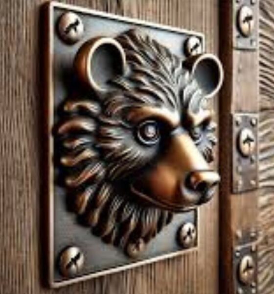 Bear Head Metal Zippies Door