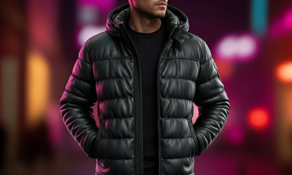 Leather Puffer Jacket